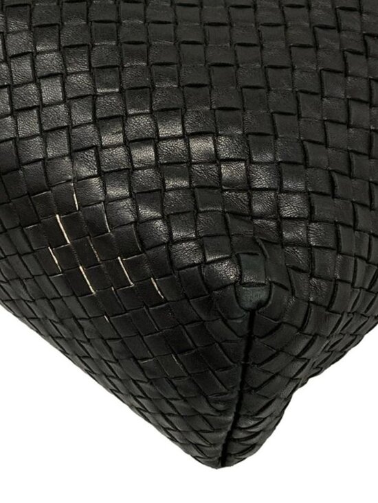 Bottega Veneta Shoulder Bag Sloane Intrecciato Black Leather - Picture 6 of 15